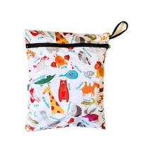Zoo 30x36cm Su Geçirmez Islak Mayo Kıyafet Taşıma Torbası Çok Amaçlı Çanta Organizer Fermuarlı Beyaz