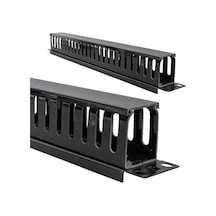 Td-l801-12 19 1u Rack Kabin Yatay Kablo Düzenleyici Kapaklı Kanal Yandan Geçişli