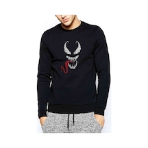 Venom Baskılı Siyah Erkek Örme Sweatshirt (528619112)