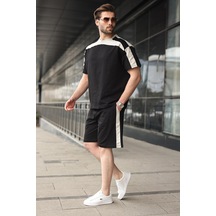 Madmext Siyah Erkek Şort T-shirt Takımı E7346 Siyah