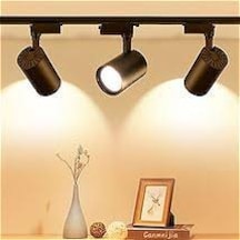 3'lü Hareketli Led Ray Spot + 1 Metre Ray Siyah Kasa Günışığı