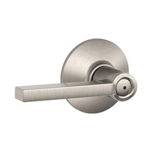 Privacy, Satin Nickel Round - Schlage F40 Lat 619 Latitude Privacy Lever, Satin Nickel