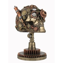 Veronese Steam Punk Ayaklı Kuru Kafa Figür 23cm