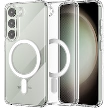 Newface Samsung Uyumlu Galaxy S23 Plus Kılıf Magneticsafe Şeffaf Silikon - Şeffaf Şeffaf