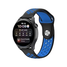 Watch 22mm Spor Delikli Kordon - Siyah-mavi Bz8683140521882