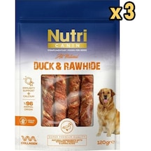 Nutri Canin Rawhide Ördek Eti Sarılı Orta Büyük Irk Köpek Kemik Ödülü 3 x 120 G