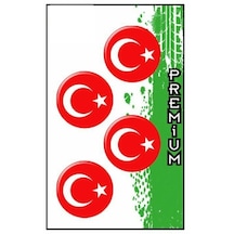 Sticker Türk Bayrağı Boyut : 2.5x2.5cm Dörtlü Damla Etiket