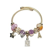 Jtaw24çeb1440 Janti Çelik Bileklik - Pandooranın Charmları Gold Renk Kararmaz Gri - Sarı