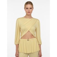 Xint Sarı Doğal Dökümlü Oversize Bluz 602598