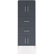 Hyperion Dolap 2 Raflı 2 Çekmeceli 4 Kapaklı 60x44x163 Antras... Antrasit