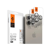 İphone 17 Pro/pro Max / 16 Pro/16 Pro Max / 15 Pro/15 Pro Max İle Uyumlu Kamera Lens Koruyucu Cam Kolay Kurulum Glas.tr Ez Fit Optik Pro 2 Adet Natural Titanium - Agl07163