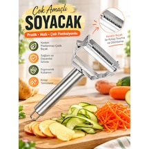 Çift Foksiyonlu Jülyen Soyucu Çok Amaçlı Meyve Sebze Soyacak Universal Patates Soyacağı Çelik