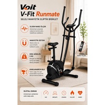 Voit V-Fit By Runmate Seleli Manyetik Eliptik Bisiklet | Sessiz Çalışan, Elden Nabız Ölçerli, Ayarlanabilir Sele