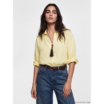 Lcw Vision Sarı Oversize Kadın Gömlek