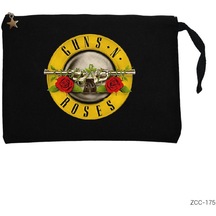 Guns N Roses Siyah Clutch Astarlı Cüzdan / El Çantası