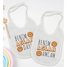 BK Kids Dayı ve Amca Tasarımlı 2’li Beyaz Mama Önlüğü-1 Beyaz