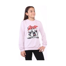 Toontoy Kız Çocuk Köpek Figür Baskılı Sweatshirt Açık Lila