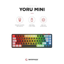 Rampage Yoru Mini Siyah/gri Type-c Bağlantılı Outemu Red Swich Q