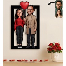 Bk Gift Kişiye Özel Sevgili Karikatürlü 3d Ahşap Tablo -18, Fotoğraftan Karikatür, Sevgililer Günü Hediyesi, Ev Hediyesi
