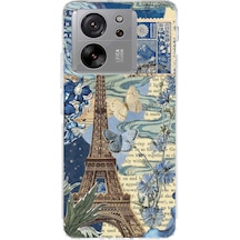 Xiaomi Mi 13t - 13t Pro Uyumlu Paris Ve Eyfel Kulesi Baskılı Silikon Kılıf Renkli