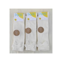Penti 3^lü Paket Kız Çocuk Ribbon Pantolon Çorabı Beyaz