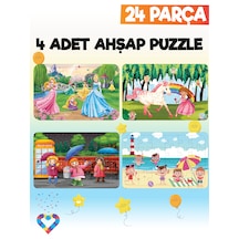 Ahşap Çocuk Puzzle 24 Parça 4 Adet-2