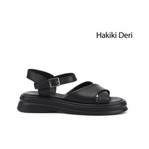 Gönderi(R) Gönderi R Kadın Siyah Tokalı Bantlı Hakiki Deri Sandalet Dyza75645262