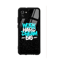 Samsung Uyumlu A-03 Uzay Motto Tasarımlı Glossy Telefon Kılıfı Çok Renkli