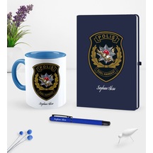 Kişiye Özel Polis Özel Harekat Temalı Lacivert Defter Kalem Kupa Lacivert