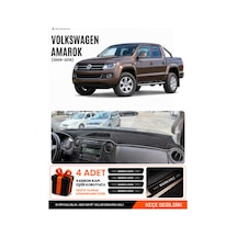 Volkswagen Amarok 2009-2016 Uyumlu Torpido Örtüsü, Torpido Kılıfı - Siyah-gri - Vw001