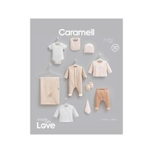 Caramell %100 Pamuk Mini Travel 10 Parça Hastane Çıkışı Zıbın Seti Bej Crml.ze2283.bej