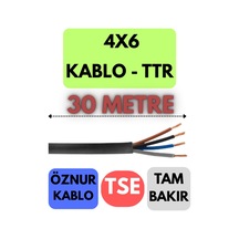 Öznur 4x6 Ttr Kablo Metre Seçenekli Siyah - 30 Metre