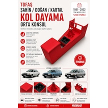 Trobus Tofaş Kartal Kargo 1998-2002 Tam Boy Orta Konsol Kol Dayama Bardaklıklı Deri Kırmızı