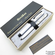 Scrikss İsme Özel Kalem Seti - Beyaz Krom Roller Kalem + Touch Tü