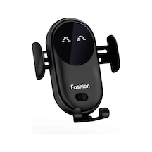 Akıllı Kızılötesi Sensör Araç Kablosuz Şarj Cihazı Araç Tutucu Kablosuz Siyah