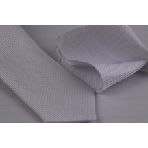 Demfashion Özel Desenli Kravat Mendil Seti - Beyaz (533049198) Beyaz