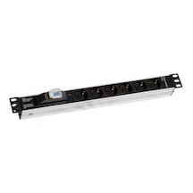 6 Lı Pdu 1u 1x16 Sigorta 3x1.5mt Kablo Alüminyum Rackmount Grup Priz