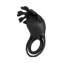 Lilitu Shop USB Şarjlı Klitoris Uyarıcılı Güçlü Titreşimli Siyah Silikon Penis Halkası - Ruben