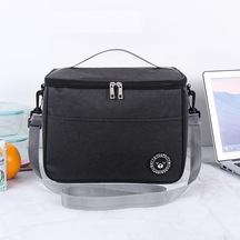 Siyah Piknik Yalıtımlı Öğle Yemeği Kutusu Taşınabilir Soğutmalı Çanta Büyük Kapasiteli Su Geçirmez Öğle Yemeği Çantası Piknik Çantası L Siyah