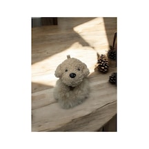 Köpekli Peluş Lastik Simit Toka Krem - 673856368 Krem