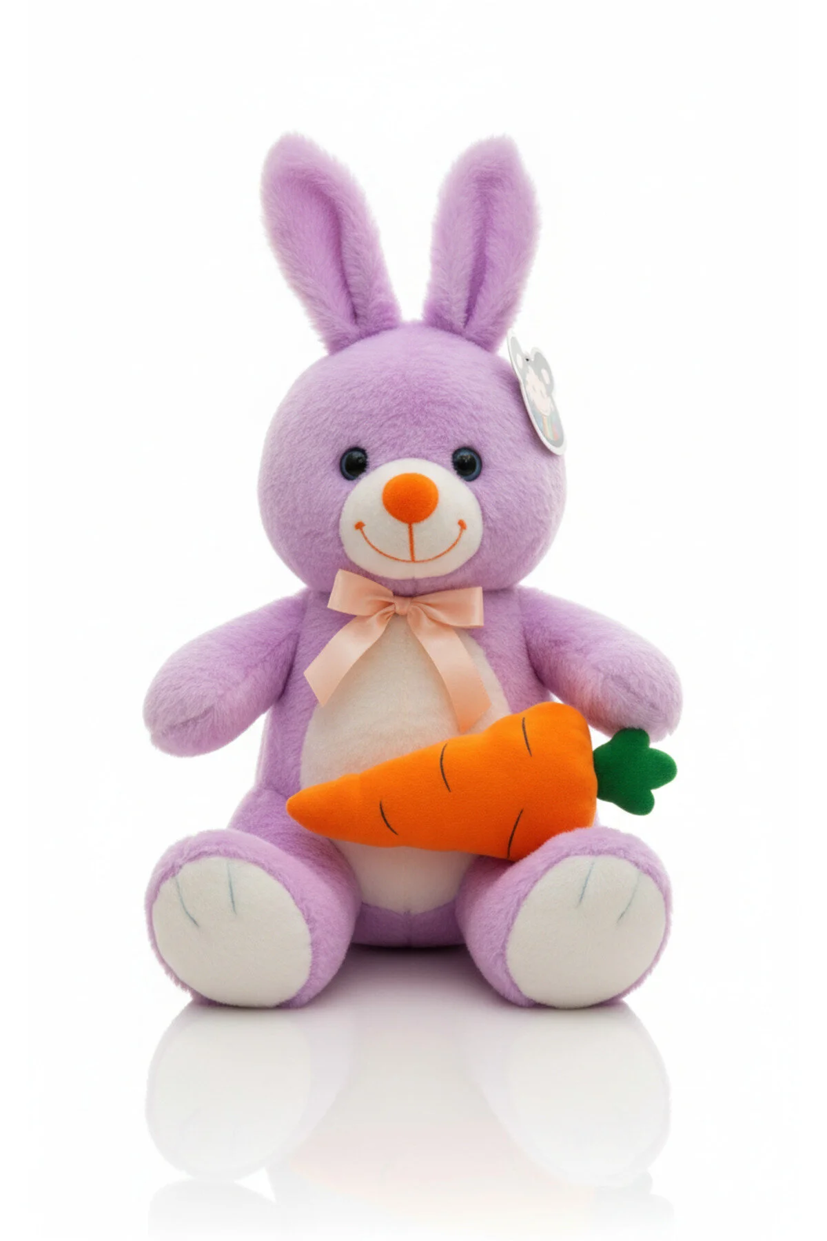 Havuçlu Tavşan Pembe 50 Cm Çocuklara Özel Sevimli Peluş Mor