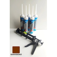 5 Adet Kahverengi Silikonize Mastik/Çekomastik+Silikon Tabancası