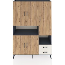 Hyperion Dolap 10 Raflı 2 Çekmeceli 5 Kapaklı 132x44x195 Antr... Antrasit