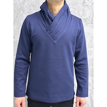 Black Steel Şal Yaka Casual Erkek Sweatshırt Lacivert