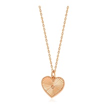 925 Ayar Gümüş Rose Granada Kalemli Kalp Kolye - 23183201 Rose Gold
