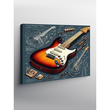 Kanvas Tablo Klasik Elektro Gitar 50cmx70cm
