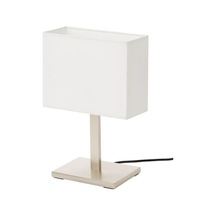 Masa Lambası-Kare Abajur 36 cm Nikelaj Kaplama-Beyaz Renk 8.6 W