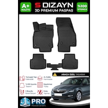 S-dizayn Skoda Octavia 3d Pro Havuzlu Paspas 2017-2020 A+ Kalite