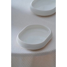 Acar Linea Porselen Oval Beyaz Tabak 14x10x3 Cm
