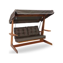 Aida Swings Viva 2200 3 Kişilik Ahşap Bahçe Salıncağı, Balkon Teras Dış Mekan Salıncağı Antrasit Aida Swings Viva 2200 3 Kişilik Ahşap Bahçe Salıncağı, Balkon Teras Dış Mekan Salıncağı Antrasit